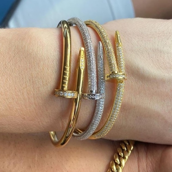 NEW Nail Bracelet Bangle Gold Filled